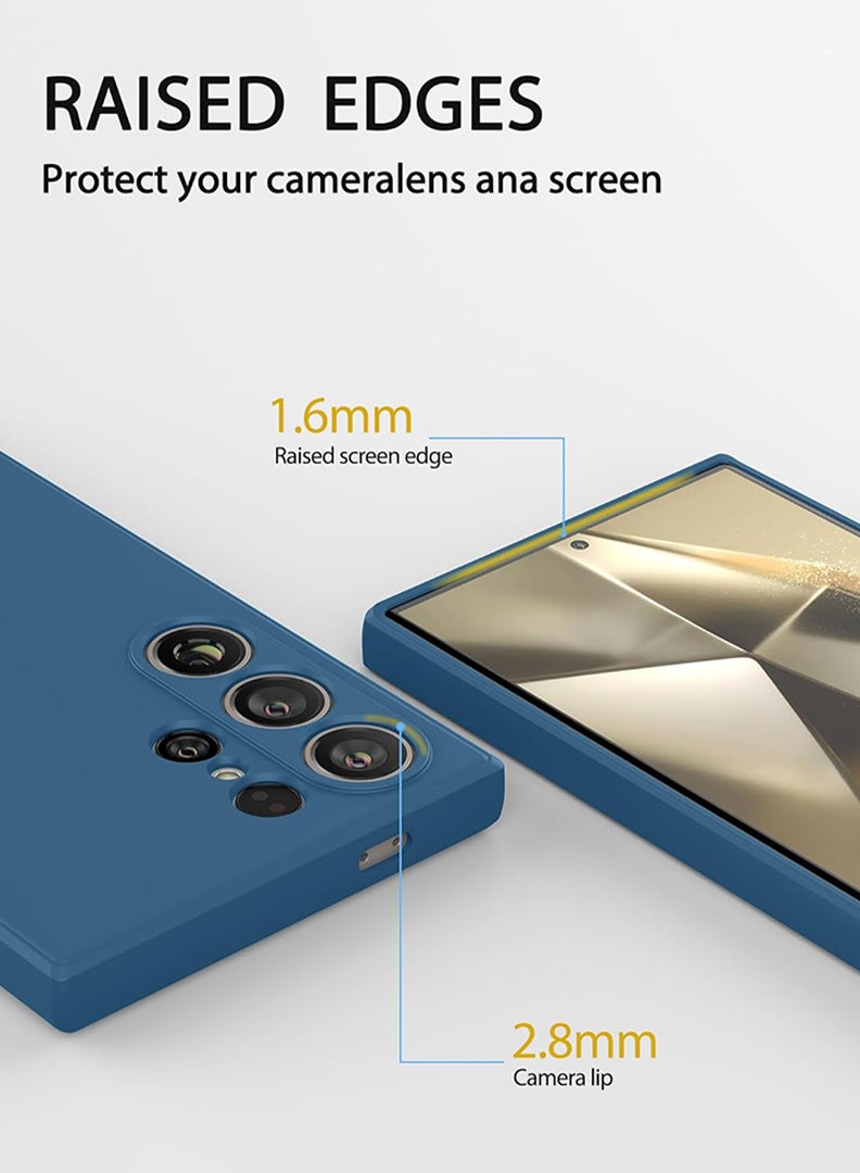 Theodor Protective Slim Fit Case Liquid Silicone Cover with Full Body Protection Anti-Scratch Shockproof Case For Samsung Galaxy S25 Ultra (Blue) - Libra - Image 3