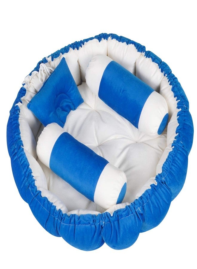 KooKyKooby Extra Soft Baby Bedding with Pillows Round 0-3 Months 86 cms (Blue01) - Image 1