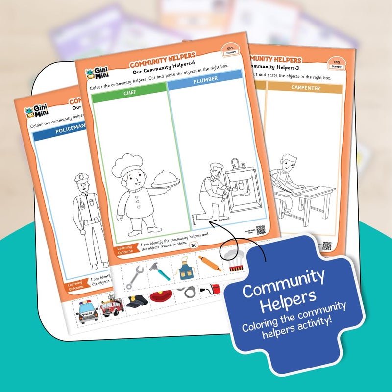 GiniMini 300 Nursery Worksheets for 2 3 4 5 6 Years, Fun Learning Activities, Return & Birthday Gifts for Boys, Girls (English, Maths, Science, & EVS) - Image 5