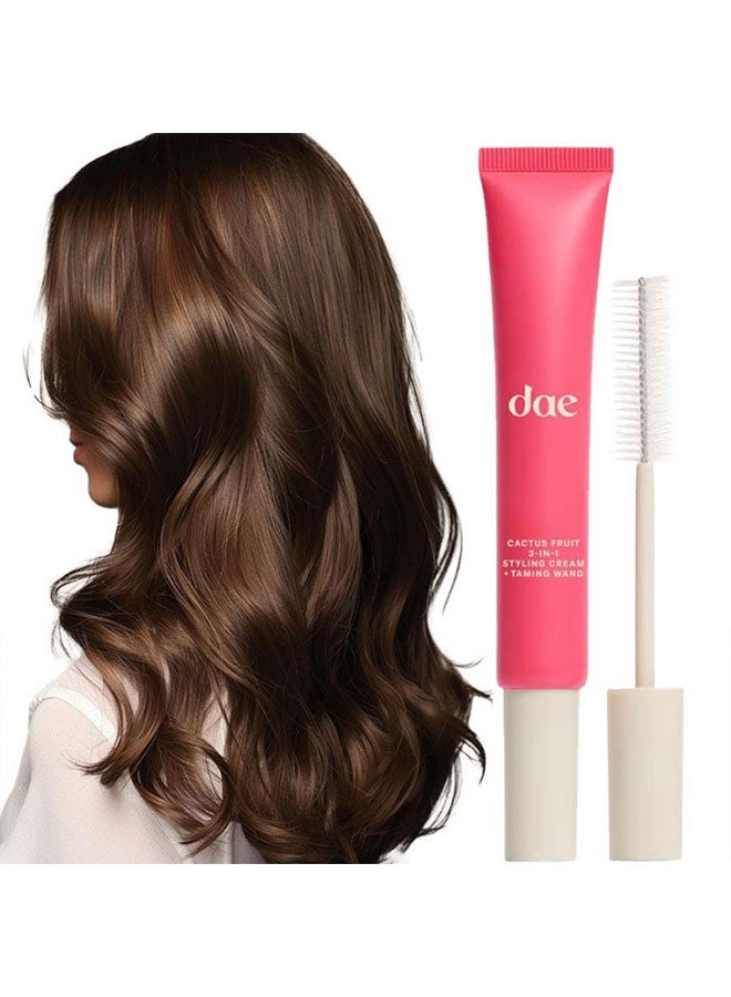 كريم تصفيف الشعر بفاكهة الصبار 3 في 1 وعصا ترويض - ترويض الذباب، تجعد ناعم، حواف أنيقة (0.6 أونصة) - Image 1