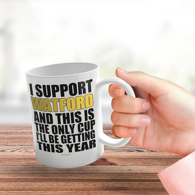 Stuff4 كوب مضحك لعيد الأب هدية كرة القدم لمشجعي واتفورد - كوب فوتي أونلي - أكواب مزحة هدية عيد ميلاد للابن والأب والأخ والعم والزميل والصديق وابن العم، 11 أونصة سيراميك آمن للغسالة أكواب قهوة وشاي - Image 3