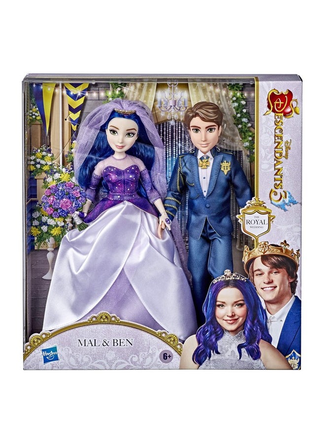 Disney Descendants - Mal And Ben Dolls Inspired By Disney The Royal Wedding A Descendants Story Toys Include Outfits Shoes And Fashion Accessories Blue - Image 1