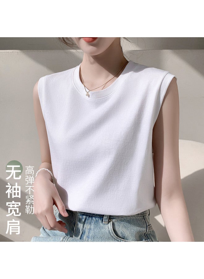 Hengyuanxiang Women'S Undershirt T-Shirt, All-Cotton Simple And Versatile Sleeveless Top For Women - Image 5