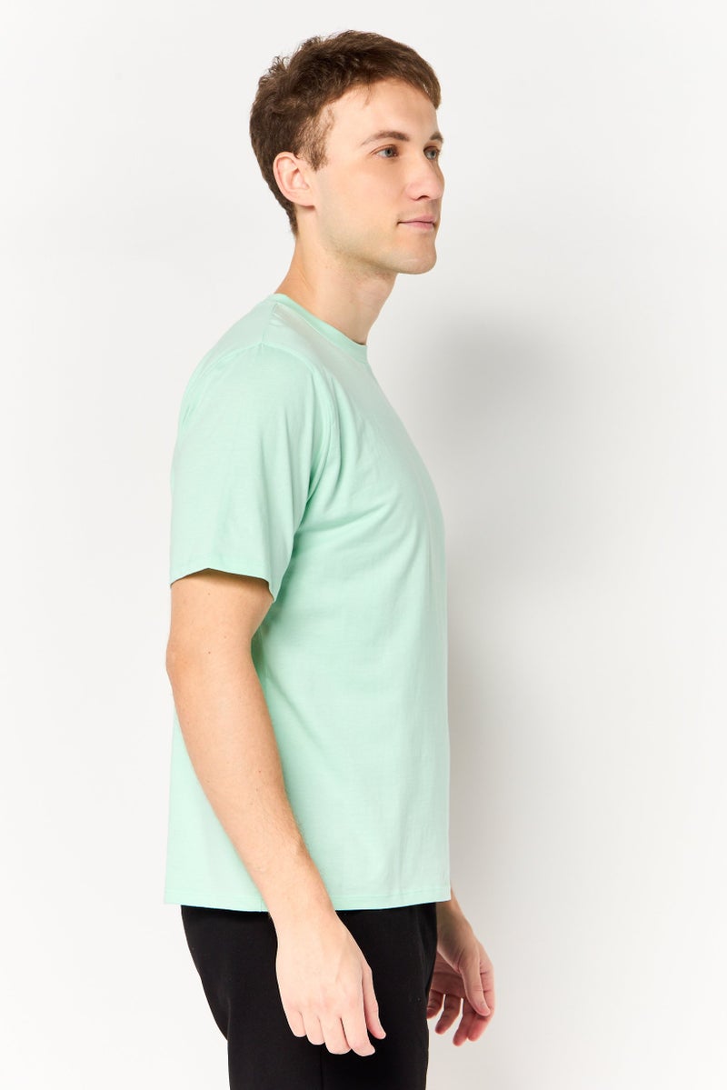 Reebok تي شيرت تدريب قصير الأكمام للرجال، رياضي، أخضر فاتح - Image 3