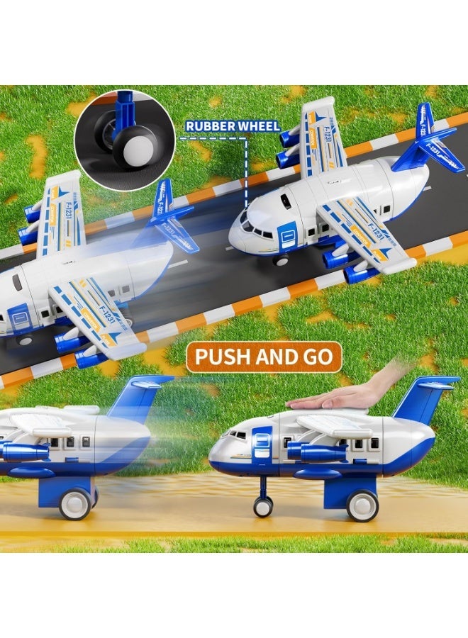 LBMT لعبة مضمار السباق والطائرة 2 في 1 مع 8 سيارات صغيرة، ألعاب ألعاب مركبات اللعب مع خريطة للأطفال بعمر 3+، لعبة تعليمية للأطفال الصغار، هدايا عيد ميلاد/حفلة للبنين والبنات 3+ - Image 4