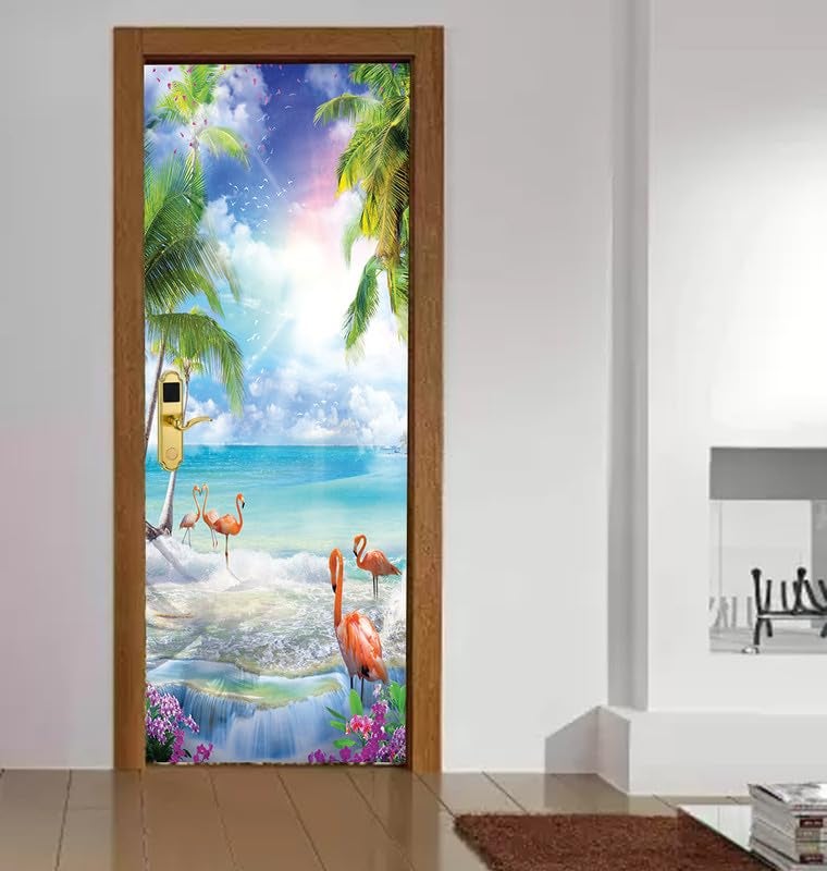 DECOR PRODUCTION Door Wallpaper | Strong PVC Material Decorative Sticker | Wallpaper for Home Doors/Almirah, Home Decor Items etc (Self Adhesive Door Deca, 30x76 Inch)_10 - Image 2