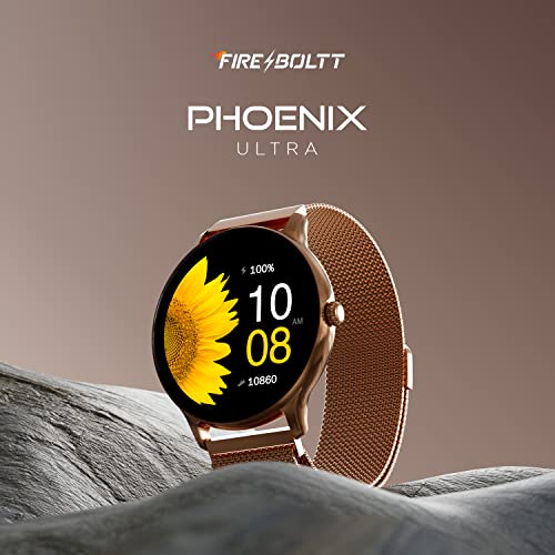 Fire-Boltt Phoenix Ultra Smart Watch 1.39" HD Display, Bluetooth Calling, AI Voice Assistant, 120 Sports Modes, IP67 Waterproof, SpO2 Monitor Smart Watch for Man & Woman - Gold - Image 2
