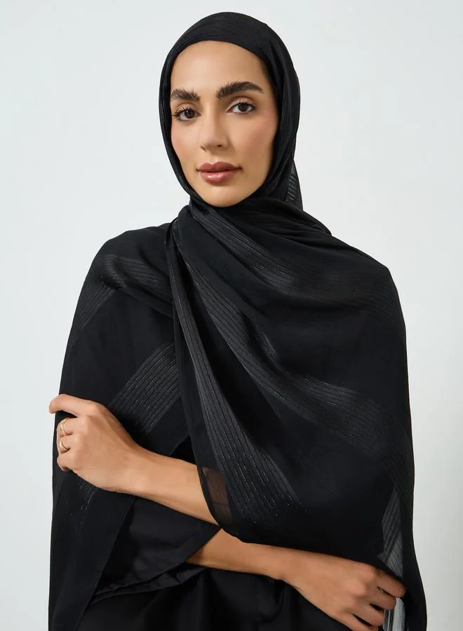 تايك تو حجاب أسود شيفون