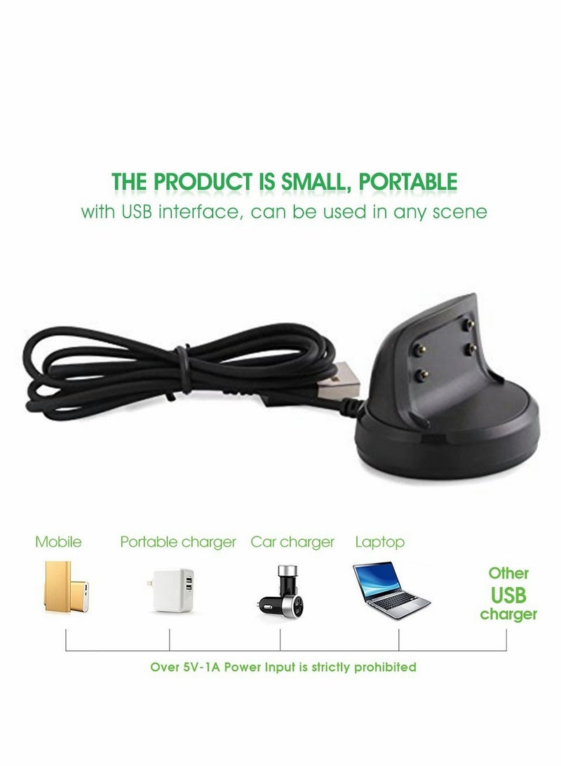 USB Charging Dock for Samsung Gear Fit 2 & Fit2 Pro - Replacement Charger Cable (Black) - Image 5