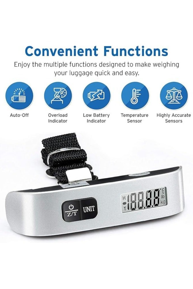 HAVEN Digital Luggage Scale Portable Handheld Hanging Baggage Scale with LCD Display Up to 50kg 110lb Compact Lightweight Travel Suitcase Scale - Image 2