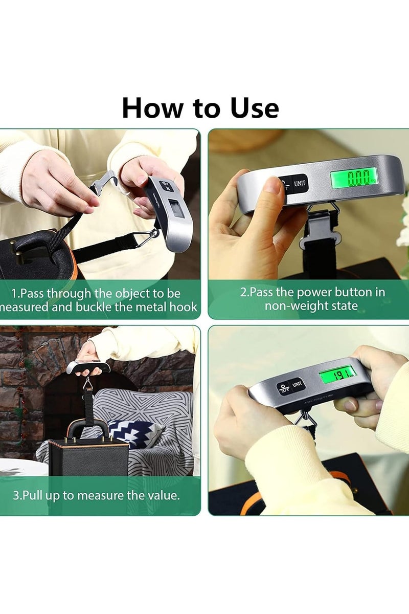 HAVEN Digital Luggage Scale Portable Handheld Hanging Baggage Scale with LCD Display Up to 50kg 110lb Compact Lightweight Travel Suitcase Scale - Image 4