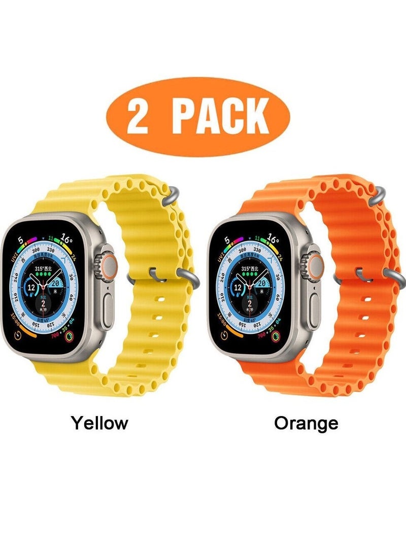 حزمة 2 من أحزمة نايلون متوافقة مع ساعة آبل 49 مم، حزام ساعة بحلقة قفل G-hook ناعمة وقابلة للتنفس، مناسبة لساعة آبل ألترا سلسلة 8 - Image 1