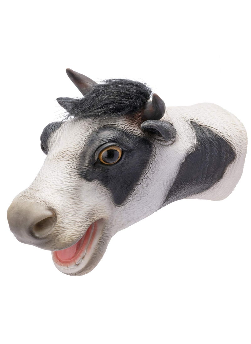 Yolococa Yolococa Cow Hand Puppet Realistic Latex Soft Animal Toy Storytelling Role Play Party Supplies for Kids  - Image 1