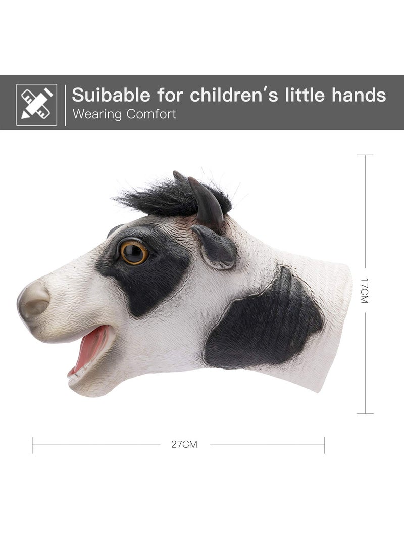Yolococa Yolococa Cow Hand Puppet Realistic Latex Soft Animal Toy Storytelling Role Play Party Supplies for Kids  - Image 4