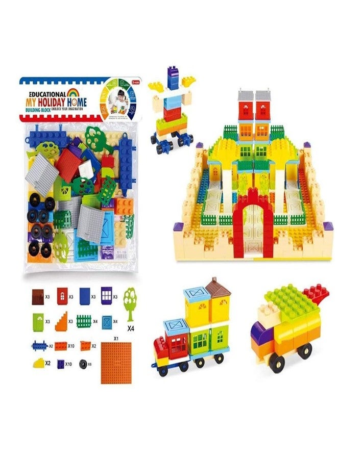 FI - FLICK IN Super Architect Home Sweet Holiday House Building Blocks Construction with Attractive Windows and Smooth Rounded Edges Toy Set for Kids - Image 1
