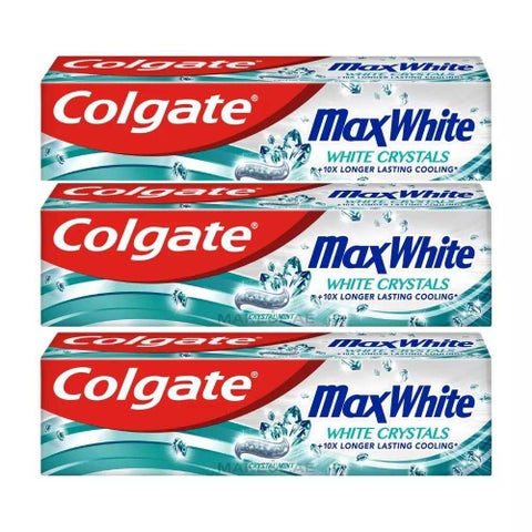 Colgate Max White Toothpaste 10X Longer Lasting Cooling With White Crystal Mint- 3X100ml
