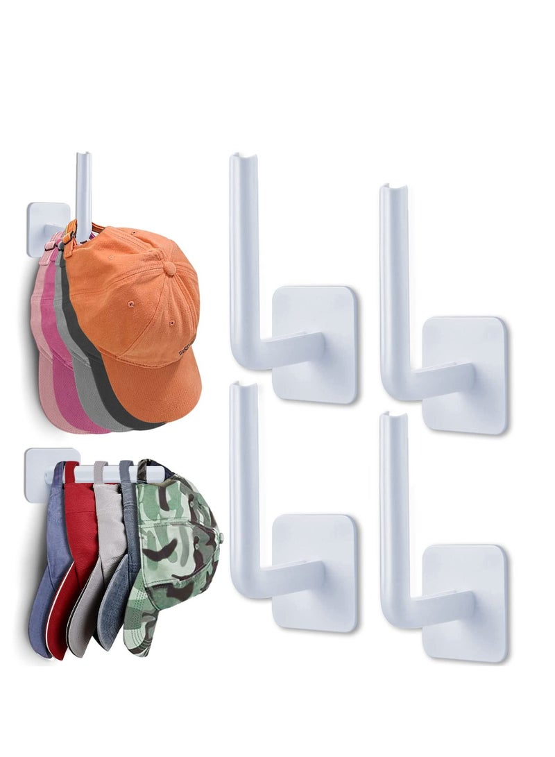 12 Pcs Hat Rack for Wall Hat Organizer, Multi-Function Hat Storage Organizer Hanger, Hat Rack for Baseball Caps for Closet Door Bedroom Bathroom Laundry(White) - Image 1