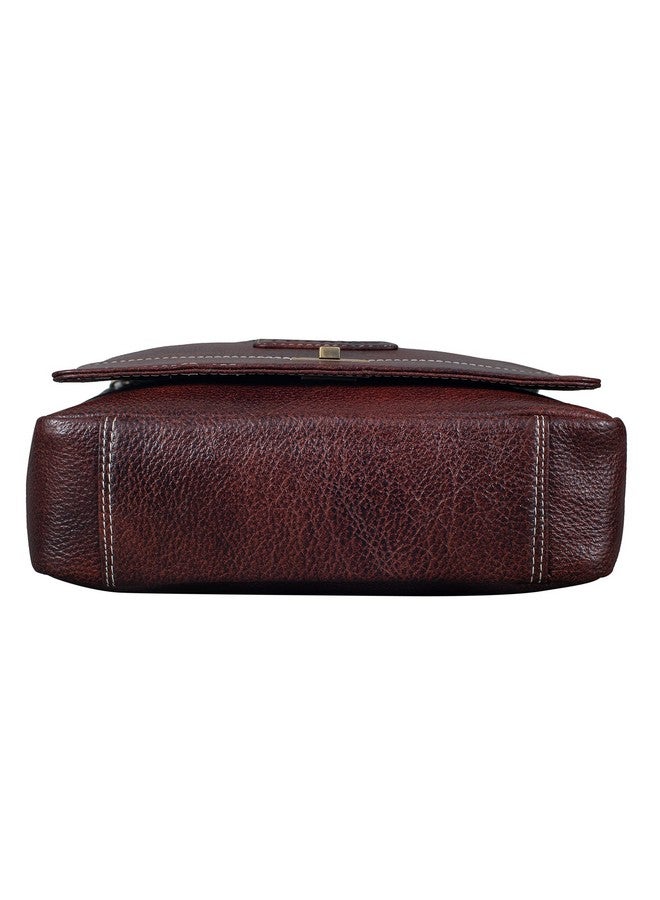 Brand Leather حقيبة جلدية للرجال والنساء (بني) - Image 4