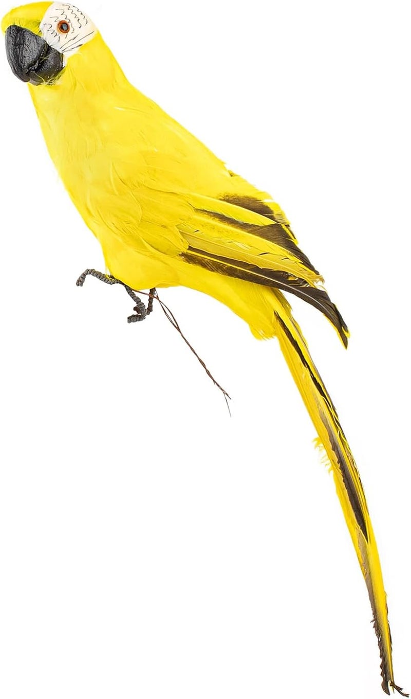 AUEAR, 17.7 Inch Yellow Lifelike Artificial Birds Feathered Fake Shoulder Parrot Decor Model for Decoration Craft - Image 1