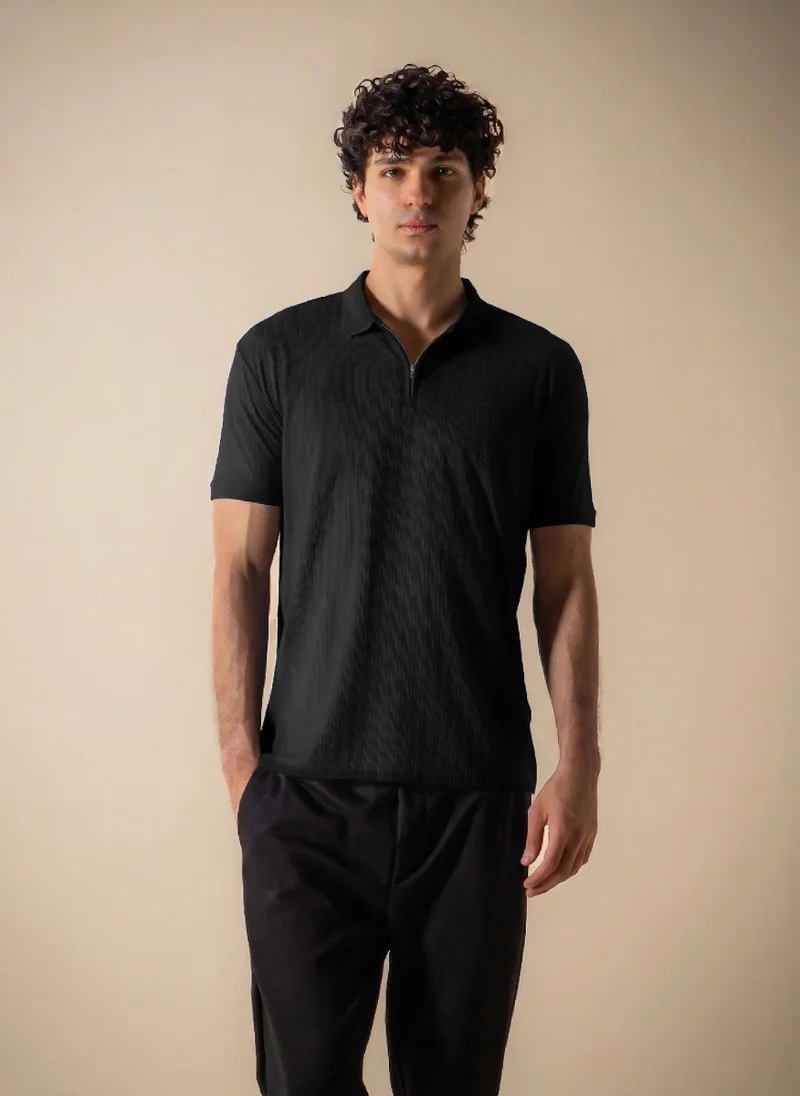 شايبس VERTICAL TEXTURED SLIM POLO SHIRT