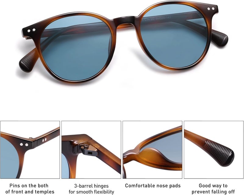 Sojos Small Round Classic Polarized Sunglasses for Women Men Vintage Style UV400 Lens MAY SJ2113 - Image 4