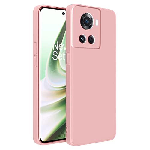 LIRAMARK Silicone Soft Back Cover Case for OnePlus 10R 5G / 1+10R 5G (Pink) - Image 1