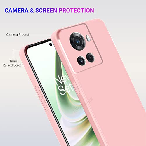 LIRAMARK Silicone Soft Back Cover Case for OnePlus 10R 5G / 1+10R 5G (Pink) - Image 2