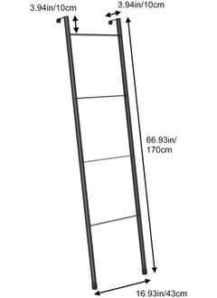 pickpiff Pickpiff Black Metal Blanket Ladder - Free Standing Wall Leaning Ladder Towel Rack for Decorative Bathroom, Living Room, Kitchen, Holder for Towels, Blankets, Throw Blankets, Quits(4-Tiers, Black)  - Image 5