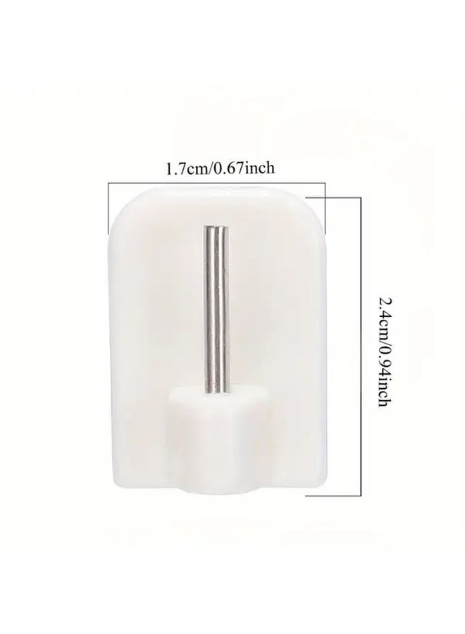 40 Pcs White Mini No Drill Adhesive Hooks For Curtains Rods Durable Plastic Window Wall Hooks Secure Hold For Sheer Curtains Drapes Lace Minimalist Design Nodrill Installation - Image 3