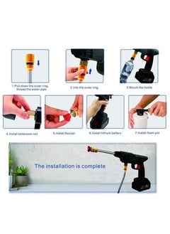 ELTRAZONE 48V Cordless Portable Washer Electric High Pressure Cleaner Machine 200W 30 Bar Lithium Handheld Car Cleaning Device With Foam Generator Nozzle Water Pump  - Image 4