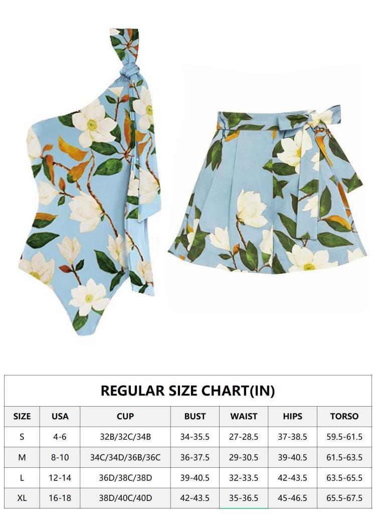 2-Piece Women Swimsuit With Skirt Holiday Beach Dress Covering The Belly High Waisted Swimsuit Fashionable Surfing Wear Summer