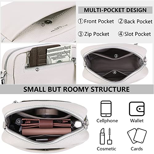 YFGBCX Crossbody Bag for Women Genuine Leather Wide Strap Shoulder Bag Purse Trendy Design Camera Crossbody Purse Top Zip over the Shoulder Purse - Image 5