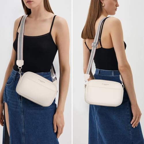 YFGBCX Crossbody Bag for Women Genuine Leather Wide Strap Shoulder Bag Purse Trendy Design Camera Crossbody Purse Top Zip over the Shoulder Purse - Image 2