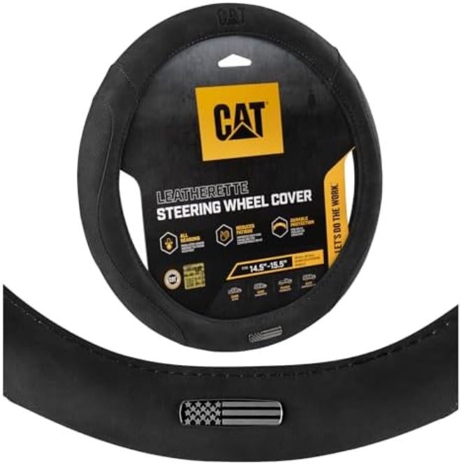 Caterpillar HexSport Black Carbon Fiber Steering Wheel Cover, Standard 15 inch Size, Durable and Comfortable with Advanced Grip, Car Steering Wheel Cover for Auto Truck Van  SUV - Image 3