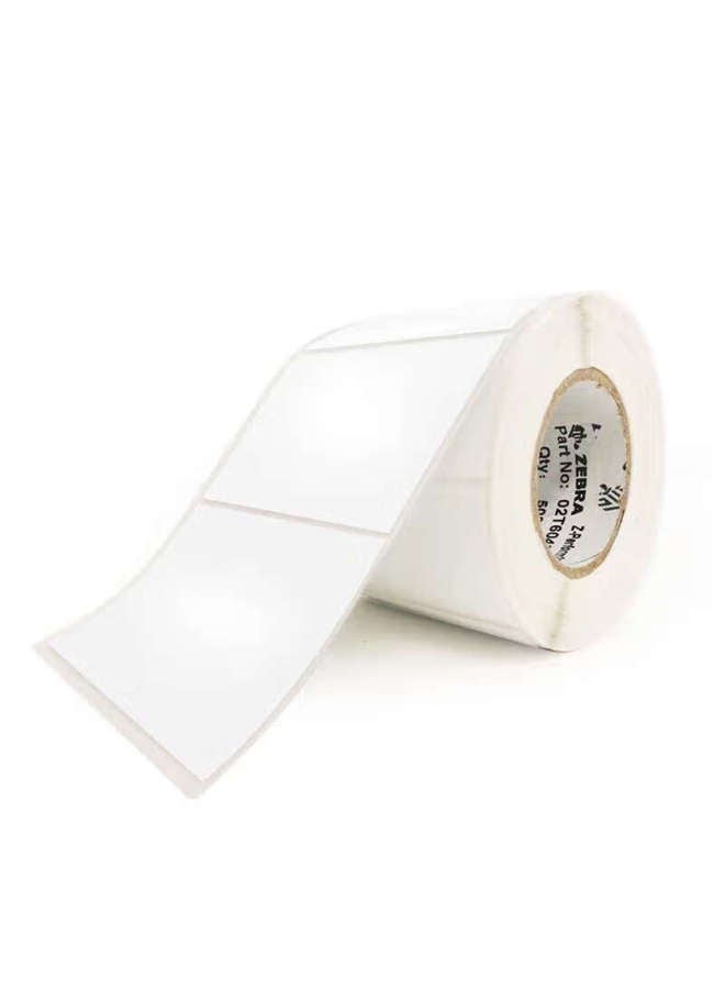 ورق ملصقات بوليستر أبيض ساطع أصلي من زيبرا تكنولوجيز، 60*40 مم، 1000 ورقة/لفة، 221T60401000R