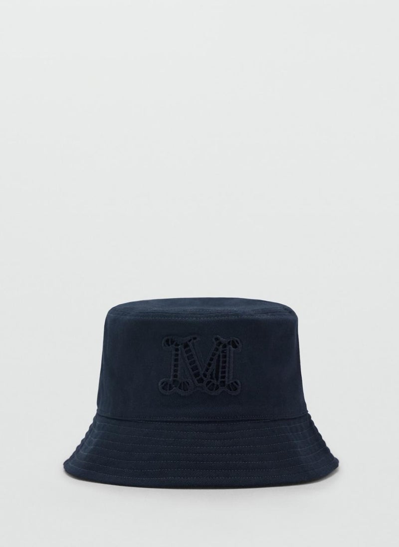 MANGO Bucket Hat With Embroidered Lettering  - Image 1