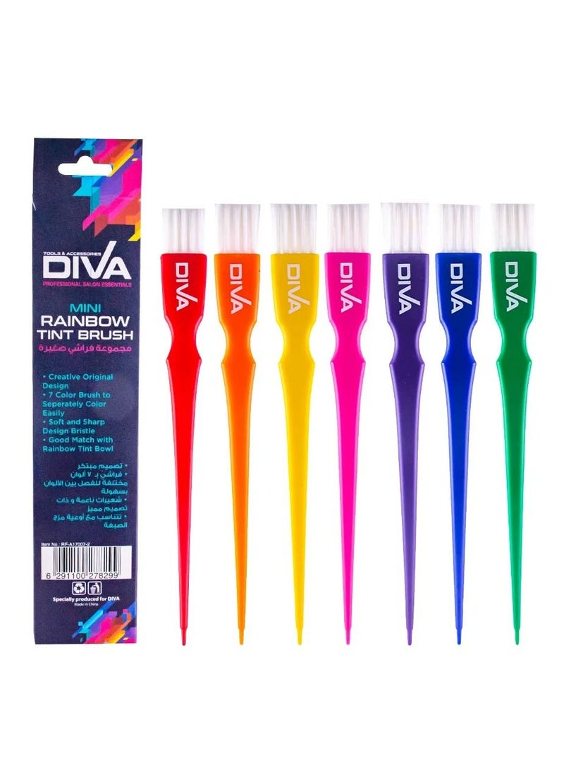 Diva Mini Rainbow Tint Brush 1X7 Assorted Color - Image 3