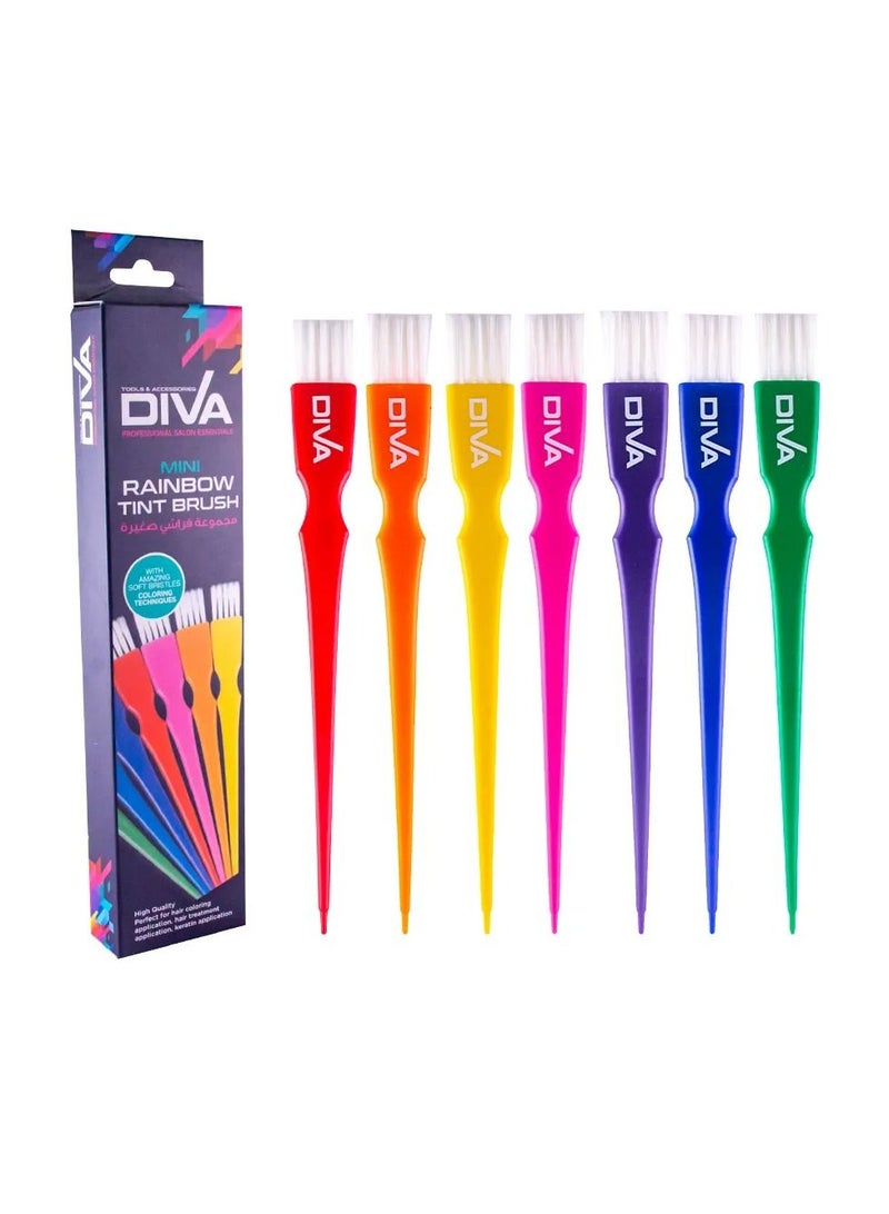 Diva Mini Rainbow Tint Brush 1X7 Assorted Color - Image 1