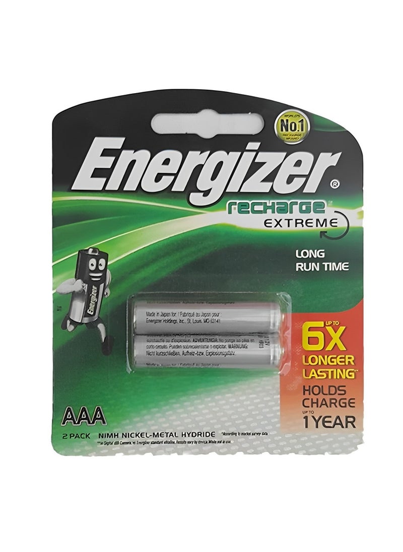 Generic Energizer AAA Rechargeable extreme Batteries For Remote Controller & Camera & Shavers & Toys (1 pack of 2 pcs)  - Image 1