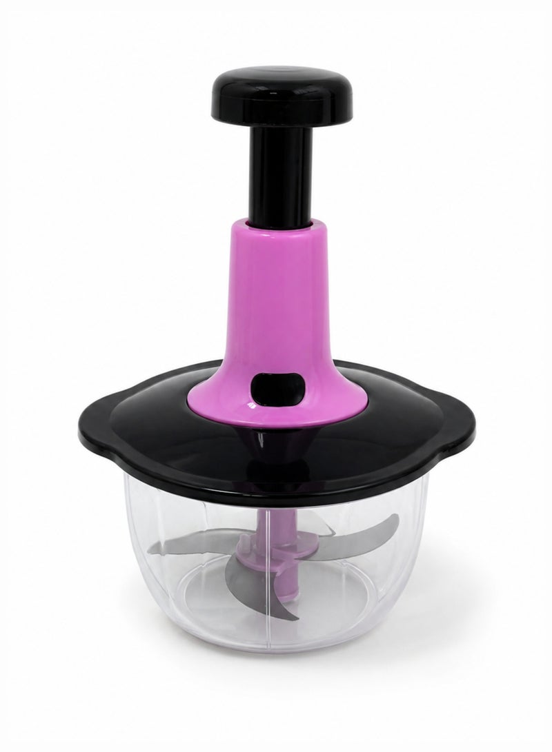 Manual Food Chopper 1.5L Vegetable Cutter Hand Press Blender Kitchen Onion Garlic Mincer - Image 1