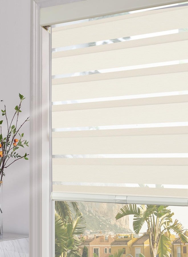 Persilux Blackout Zebra Blinds for Windows (34.5" W x 72" H, Beige) Cordless Zebra Shades for Indoor Windows, Sheer Shades Thermal Insulated Blinds with Upgraded Cassette, Window Shades for Home - Image 2
