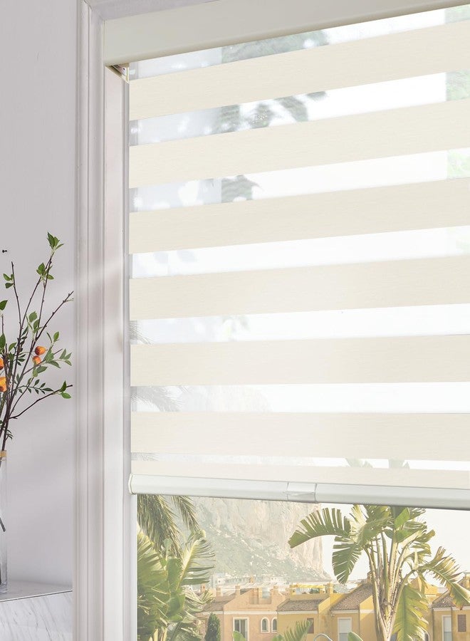 Persilux Blackout Zebra Blinds for Windows (34.5" W x 72" H, Beige) Cordless Zebra Shades for Indoor Windows, Sheer Shades Thermal Insulated Blinds with Upgraded Cassette, Window Shades for Home - Image 1