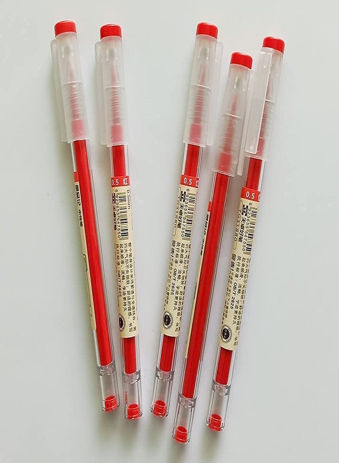 sencoo 5 pack Gel Ink Red Pen Office Stationery Liquid 0.5mm Ultra Fine Ballpoint Pen for Children School Students Pens - Image 2