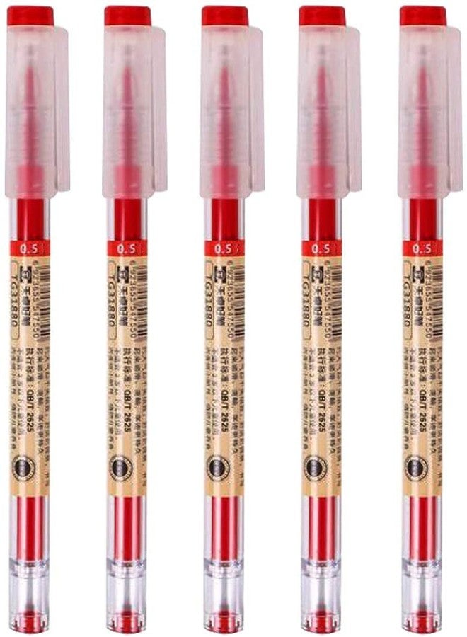 sencoo 5 pack Gel Ink Red Pen Office Stationery Liquid 0.5mm Ultra Fine Ballpoint Pen for Children School Students Pens - Image 1