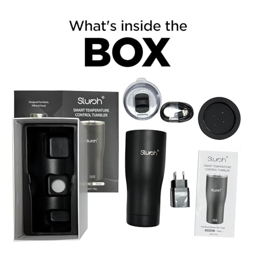 Slursh Smart Temperature Control Coffee Tumbler 560ml, Stainless Steel Temperature Controlled Mug with LED Display, Double Wall Vacuum Insulated Coffee Travel Tumbler (Black) - Image 5