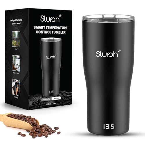 Slursh Smart Temperature Control Coffee Tumbler 560ml, Stainless Steel Temperature Controlled Mug with LED Display, Double Wall Vacuum Insulated Coffee Travel Tumbler (Black) - Image 1