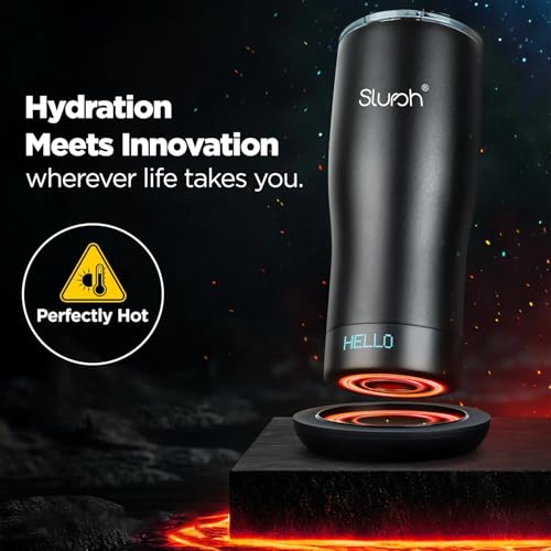 Slursh Smart Temperature Control Coffee Tumbler 560ml, Stainless Steel Temperature Controlled Mug with LED Display, Double Wall Vacuum Insulated Coffee Travel Tumbler (Black) - Image 2
