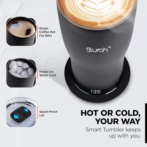 Slursh Smart Temperature Control Coffee Tumbler 560ml, Stainless Steel Temperature Controlled Mug with LED Display, Double Wall Vacuum Insulated Coffee Travel Tumbler (Black) - Image 4