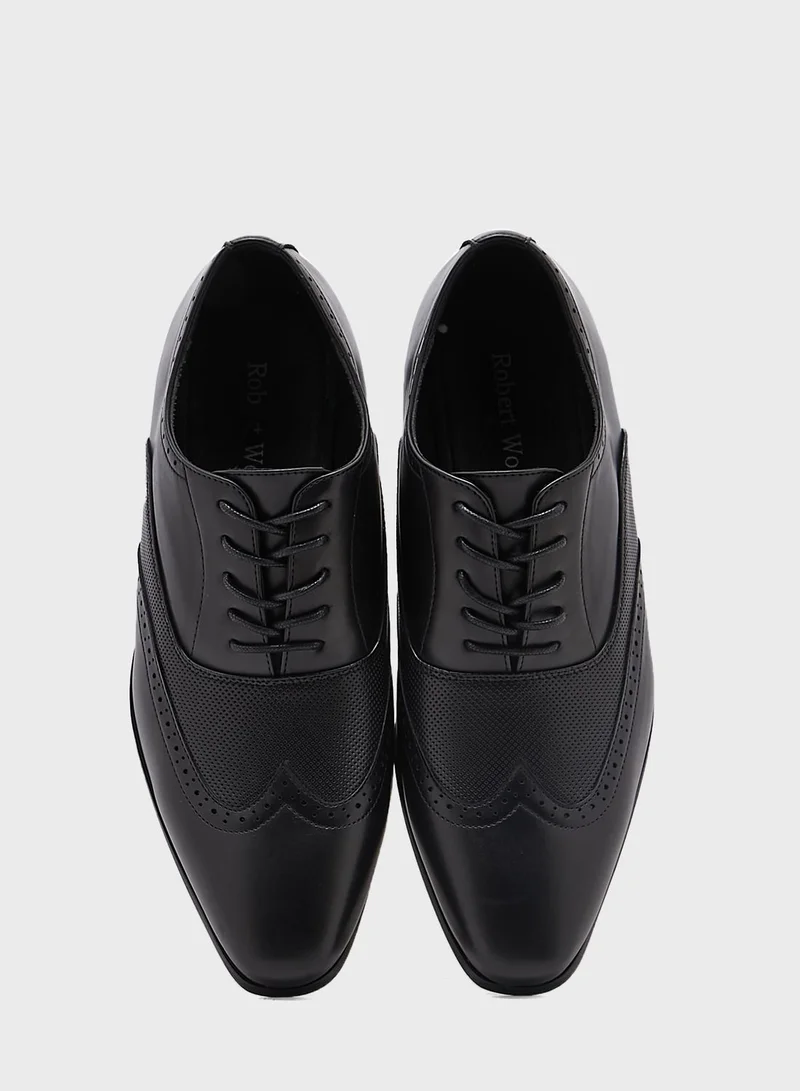Robert Wood Brogue Design Wing Cap Formal Lace Ups