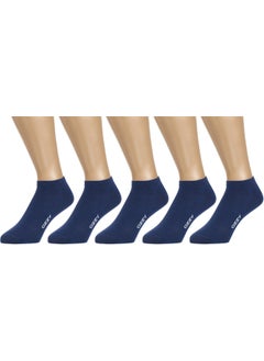 Ozzy Socks 5 Pairs Seamless Cotton Navy Blue Unisex Booties Socks Summer Durable Heel and Toe  - Image 3